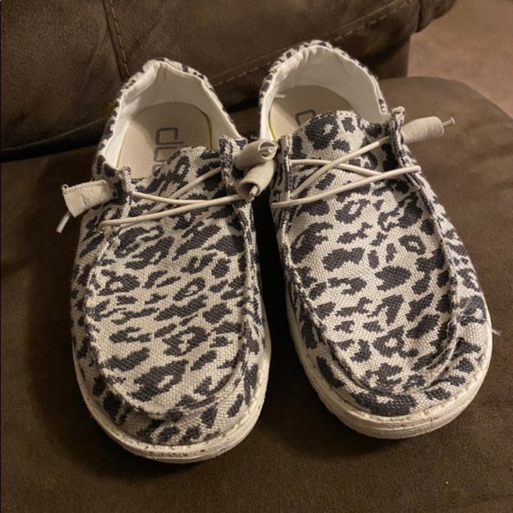 HEY DUDE WENDY WOVEN CHEETAH GREY, LADIES 9